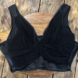 Suzy Shier Black Pleated Tank Top